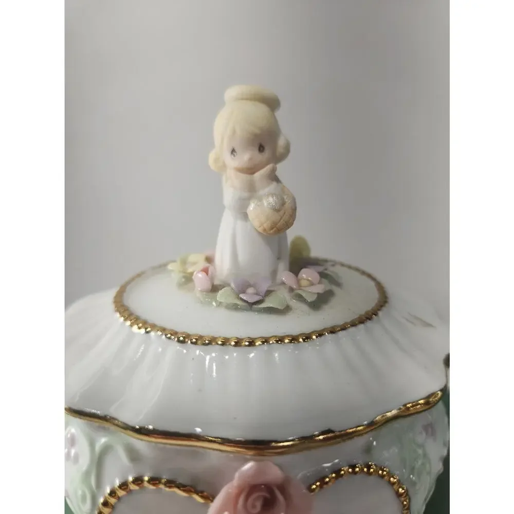 Ardleigh Elliott Footprints Precious Blessings Porcelain Music Box Enesco 2001 W